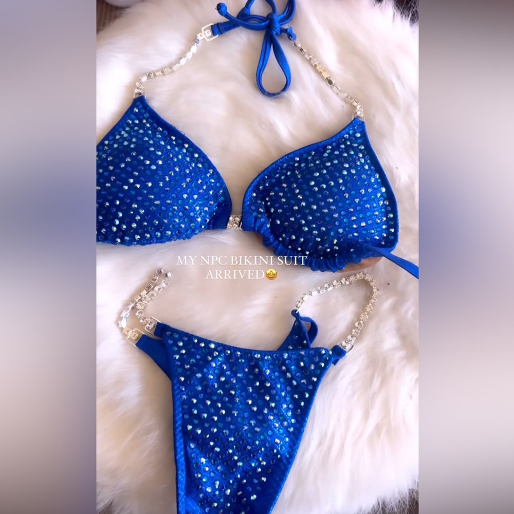 Toxic angels royal halo indigo show suit NPC BIKINI micro pro mini cut